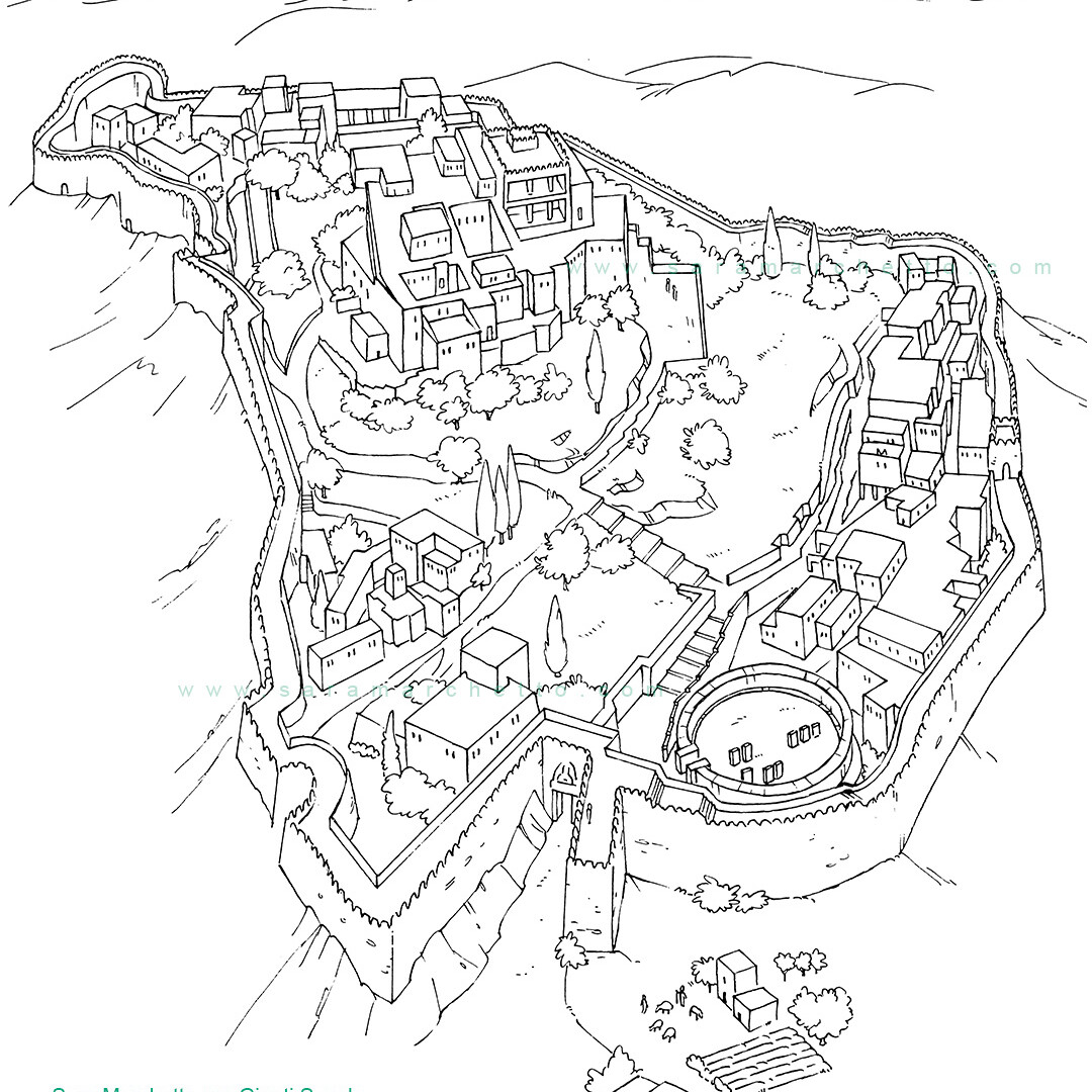mycenae primary education textbook line art illustration