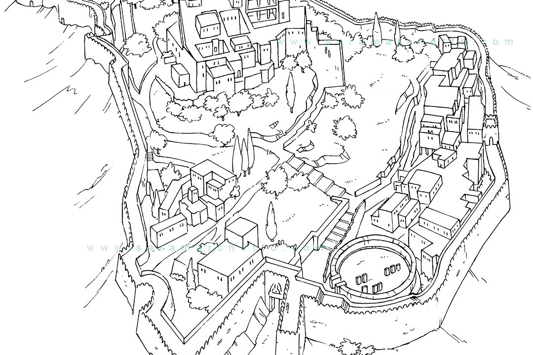 mycenae primary education textbook line art illustration